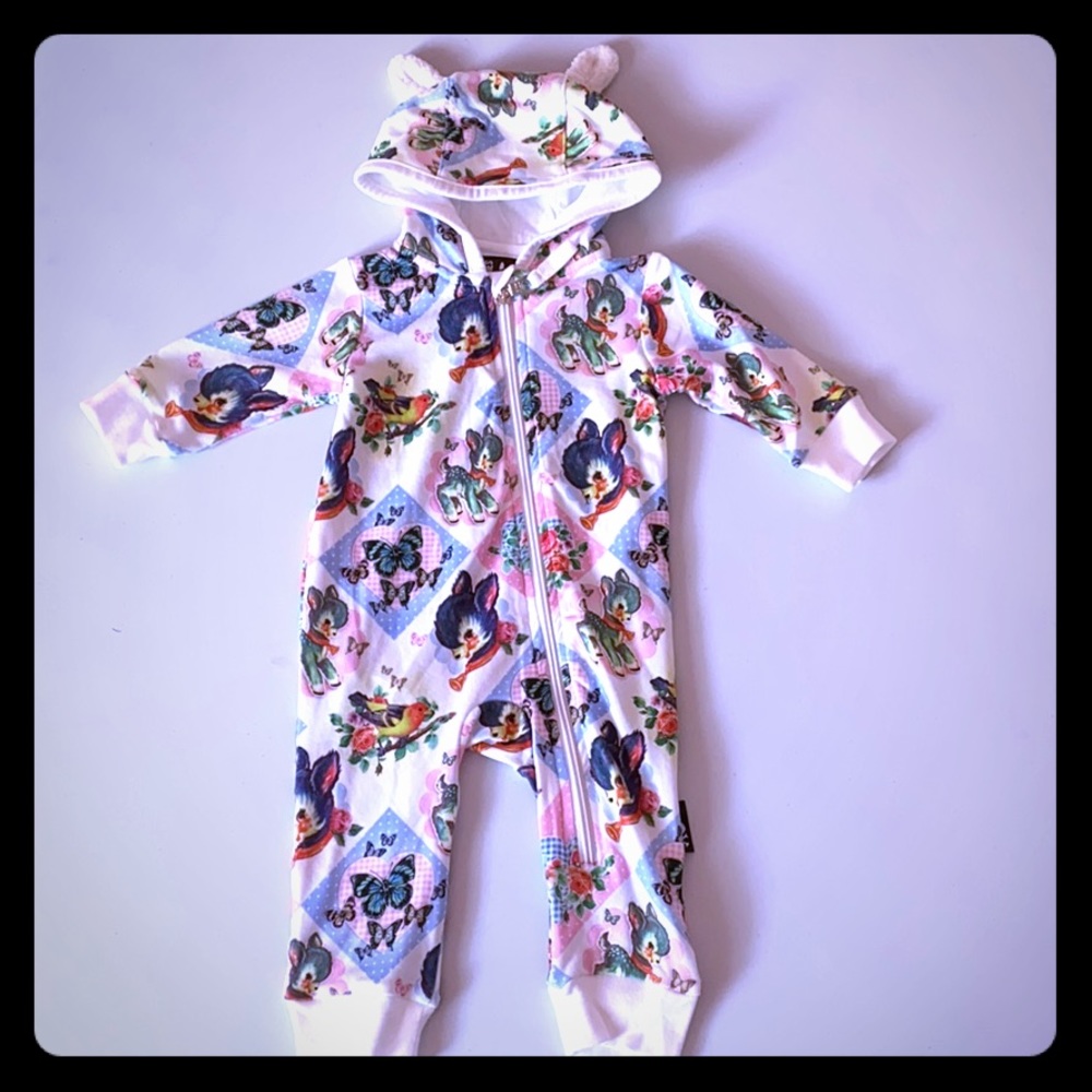 Baby playsuit hoodie Deers print size 0-3M